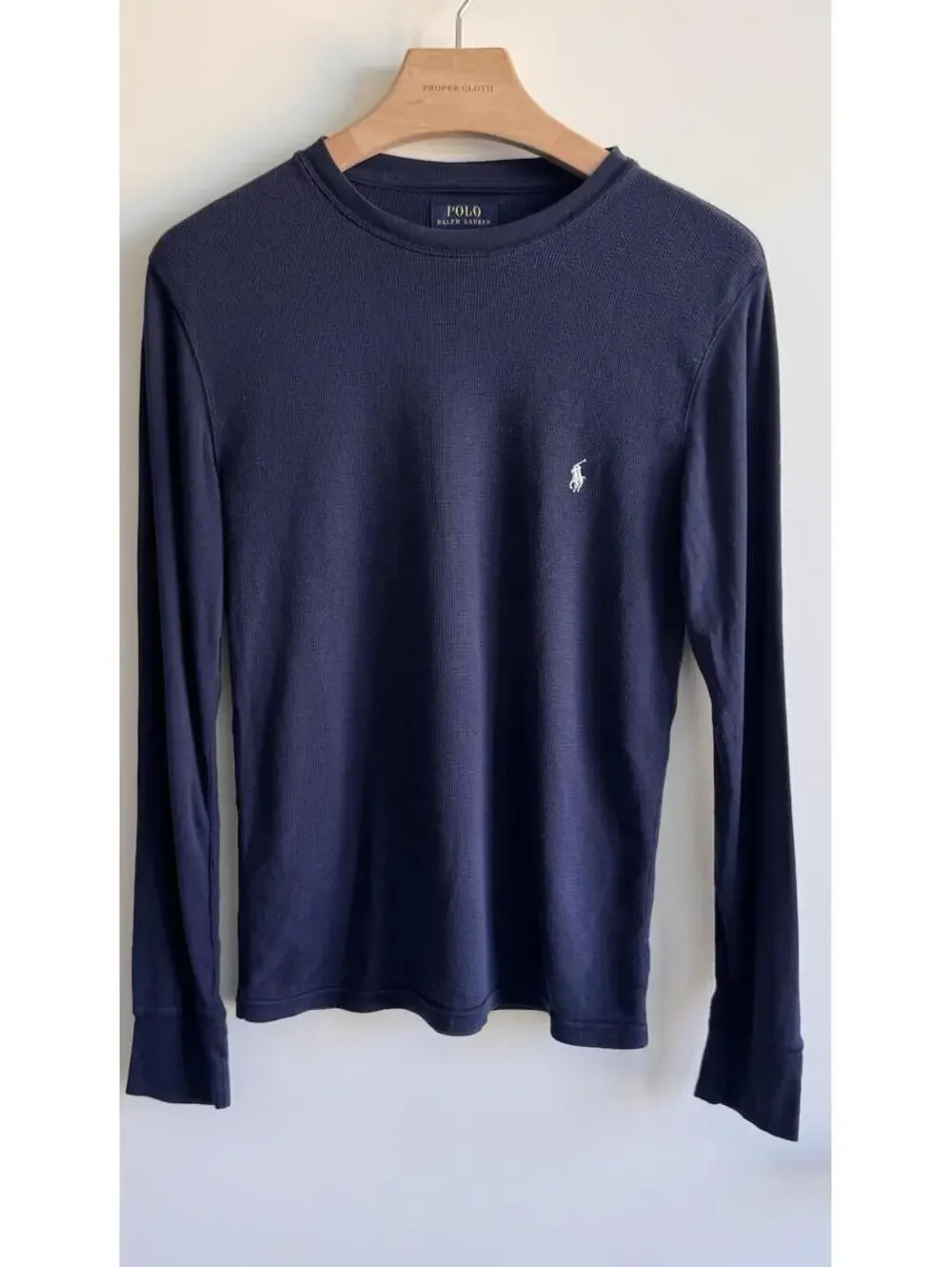 Polo Ralph Lauren Sleepwear Waffle Knit Thermal Shirt Navy Long Sleeve M